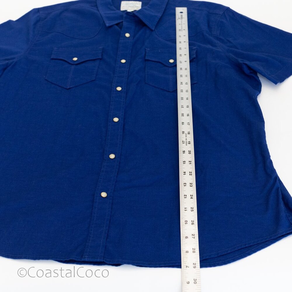 Tecovas Pearl Snap Shirt Mens XL Blue Button Down Western Rodeo Americana Cowboy - Picture 7 of 10